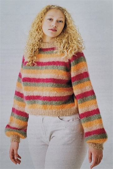 Stribet raglansweater i Bella